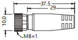 IP67 M8 Connector Harness With Open Ended Wires Female Straight 4P Anti-Slag 3m