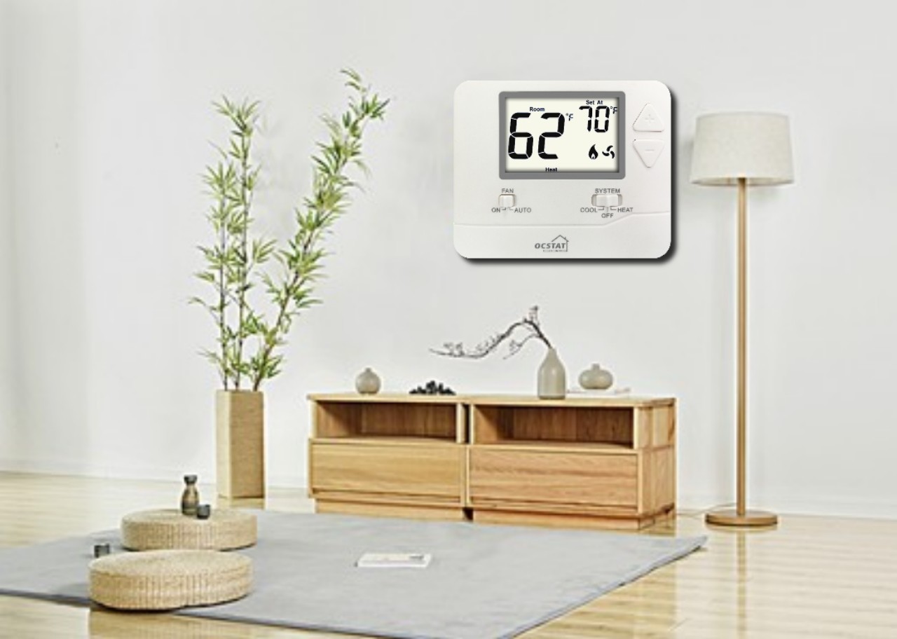 Non Programmable HVAC Thermostat Single Stage Battery - Powered