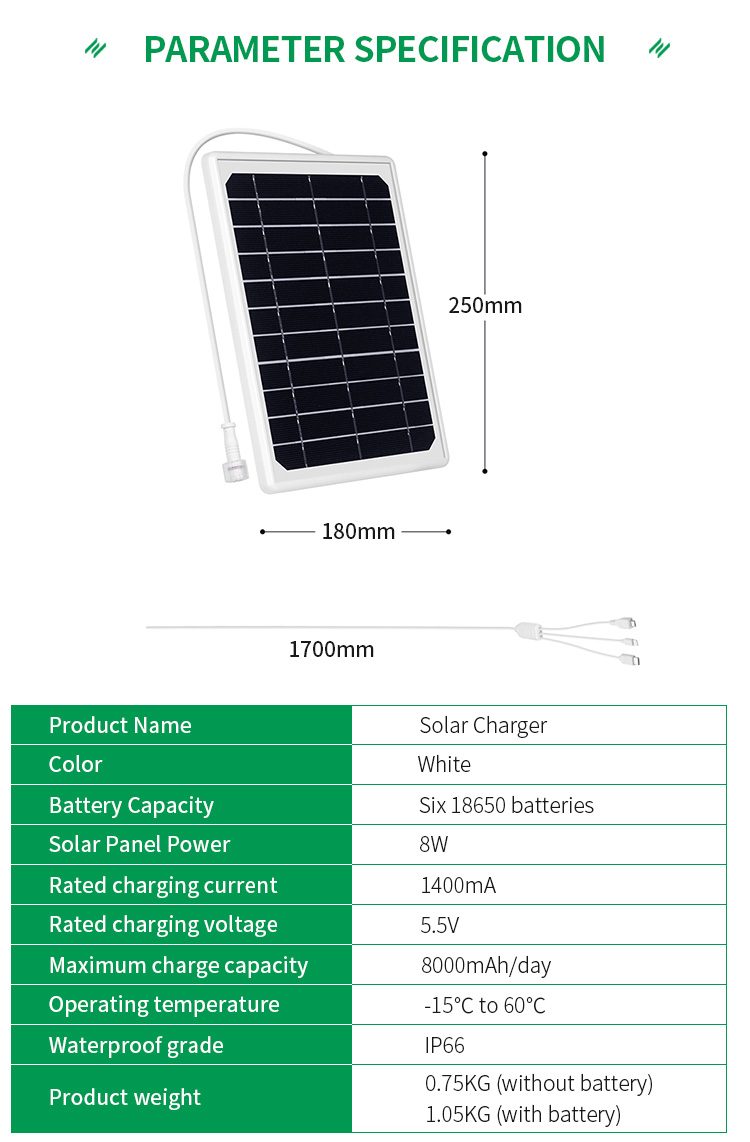 Highfly EU Warehouse 8W 5.5V 19200Mah Low Power Consumption Solar Charge Storage Battery Solar Power Bank Portable Solar Panel