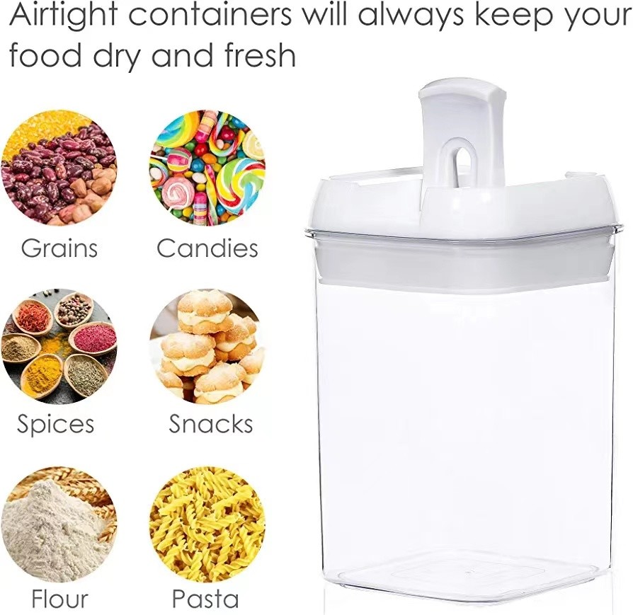 7 Pieces BPA Free Airtight Food Storage Containers Plastic Cereal Containers with Easy Lock Lids