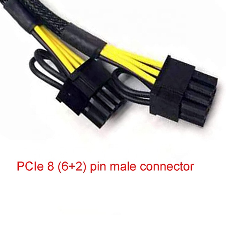 GPU 6 PIN Female to Dual 8 PIN Male 18AWG PCI Express Motherboard Power Supply Adapter PCIe Riser 3.0 Extension Cable