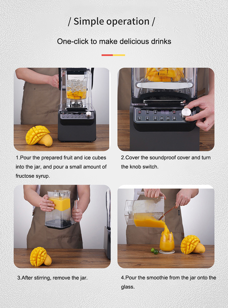 Smart Kitchen Appliances 1800W High Power 2.0L Multi-functional Commercial Blender