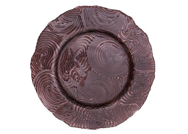 Irregular Vintage Embossed Glass Charger Plates 32cm ODM