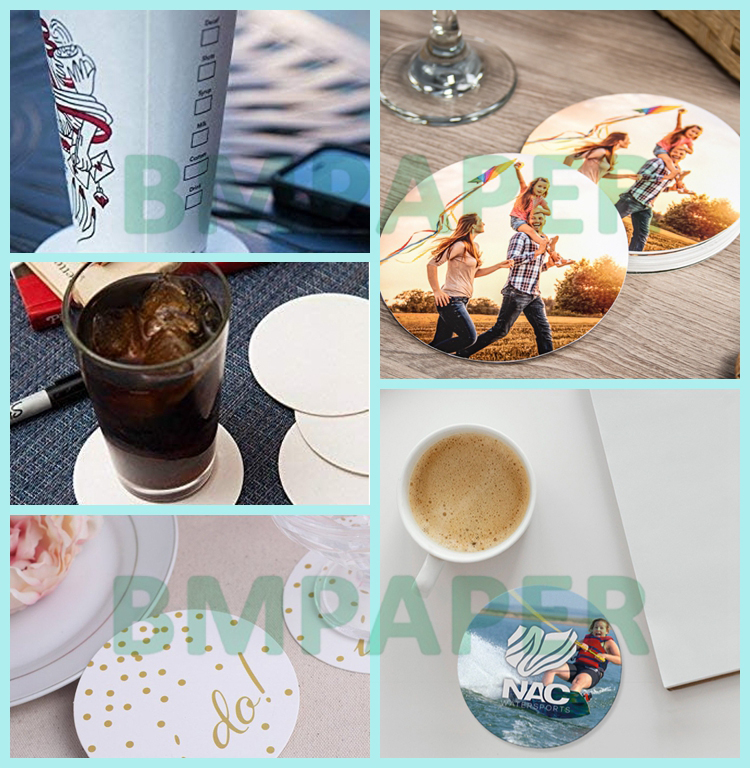 0.9mm 1.4mm High Bulk Coaster Cardboard For Beer Beverage Absorbent OBA free
