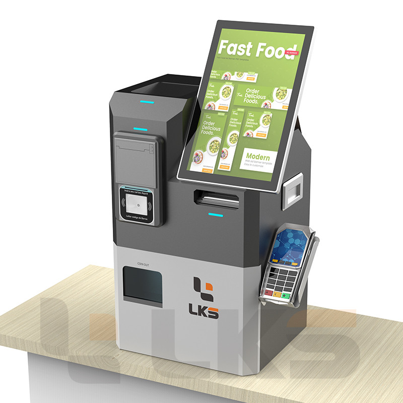 User-Friendly Dual Screen Self Payment Kiosk with Cash Coin Handling and Software