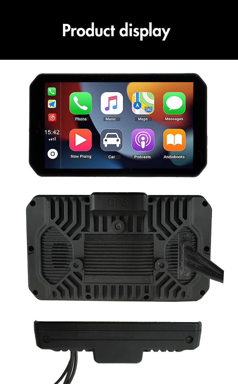 Universal Fitment Motorcycle GPS Navigation with Waterproof Screen and Carplay Display