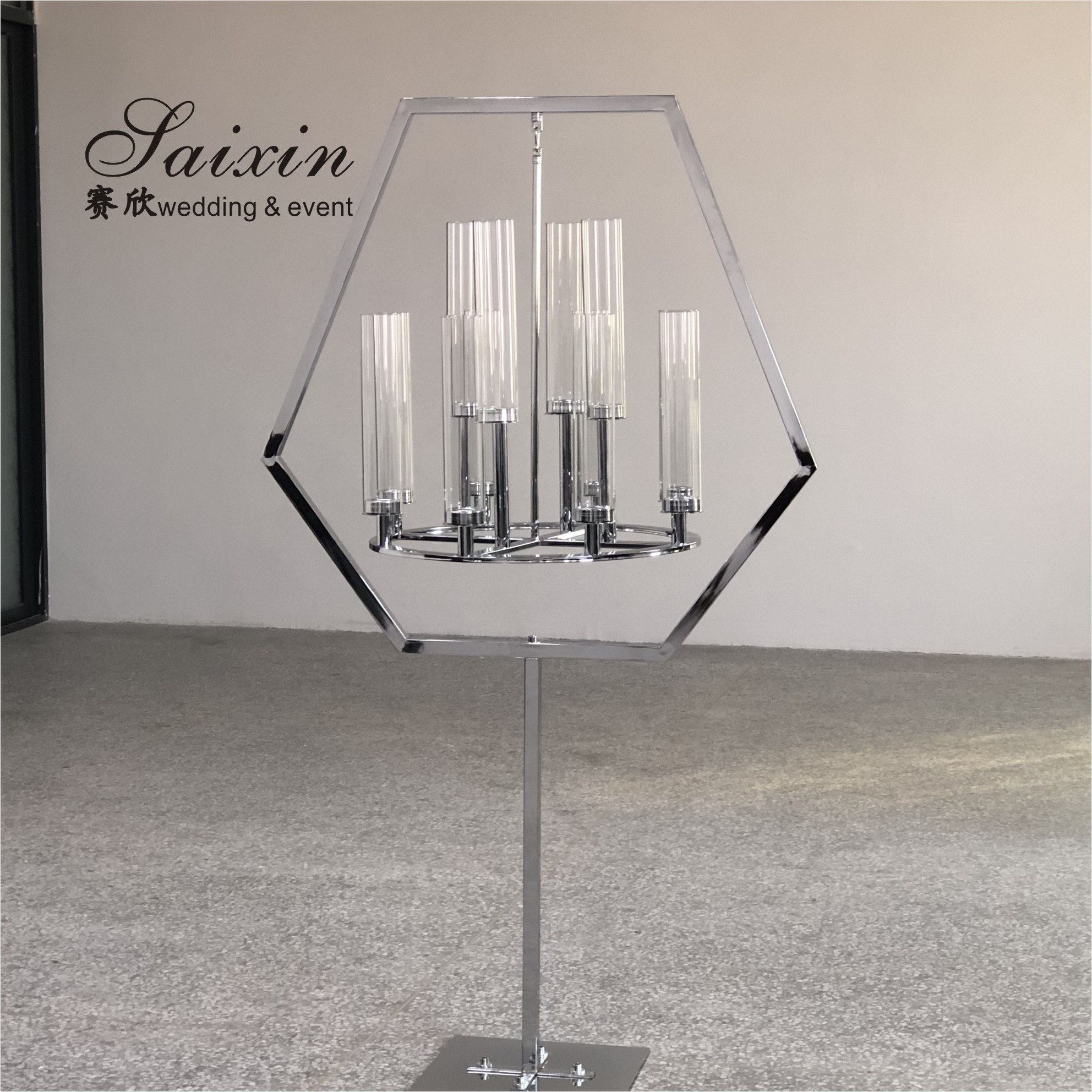 Candlestick Metal And Crystal Candelabra Chandelier Rectangular Tall 160CM