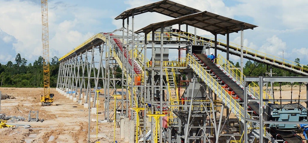380V Coal Mine Transfer Belt Conveyor 250kW Inclined Sidewall Rubber