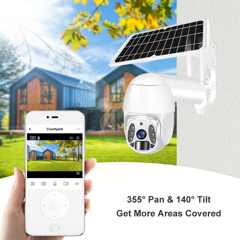 Night Vision Solar Security PTZ Camera Tuya Wifi / 4G Cloud Storage IP Camera