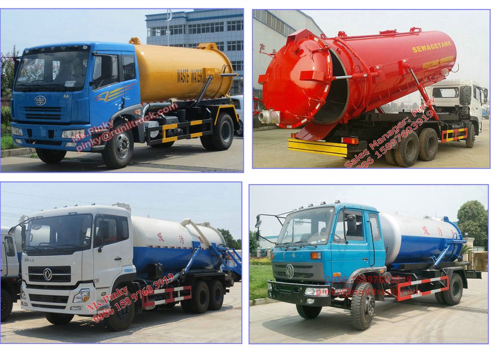 8000Liters Sewage Suction Truck Dongfeng Jet Vacuum Suction Truck 4×2 Driving Type