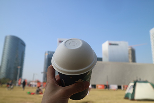 8oz 12oz Compostable Sugarcane Bagass Coffee Cups With Lids