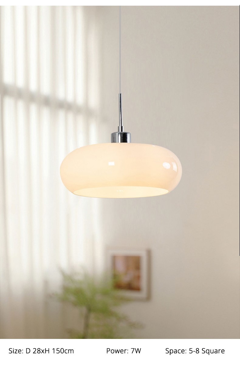 Bauhaus Pendant Light Retro Dining Room Hanging Light Cream Custard Tart Light(WH-AP-556)