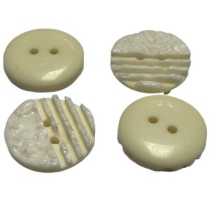 Polyester Imitation Shell Button With Irregular Face Two Hole 28L Yellow Color