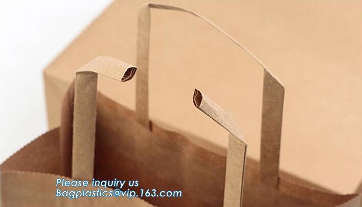 Flower carrier bag with different color customized pot plants kraft paper bag with handle,stamping logo fancy paper flow