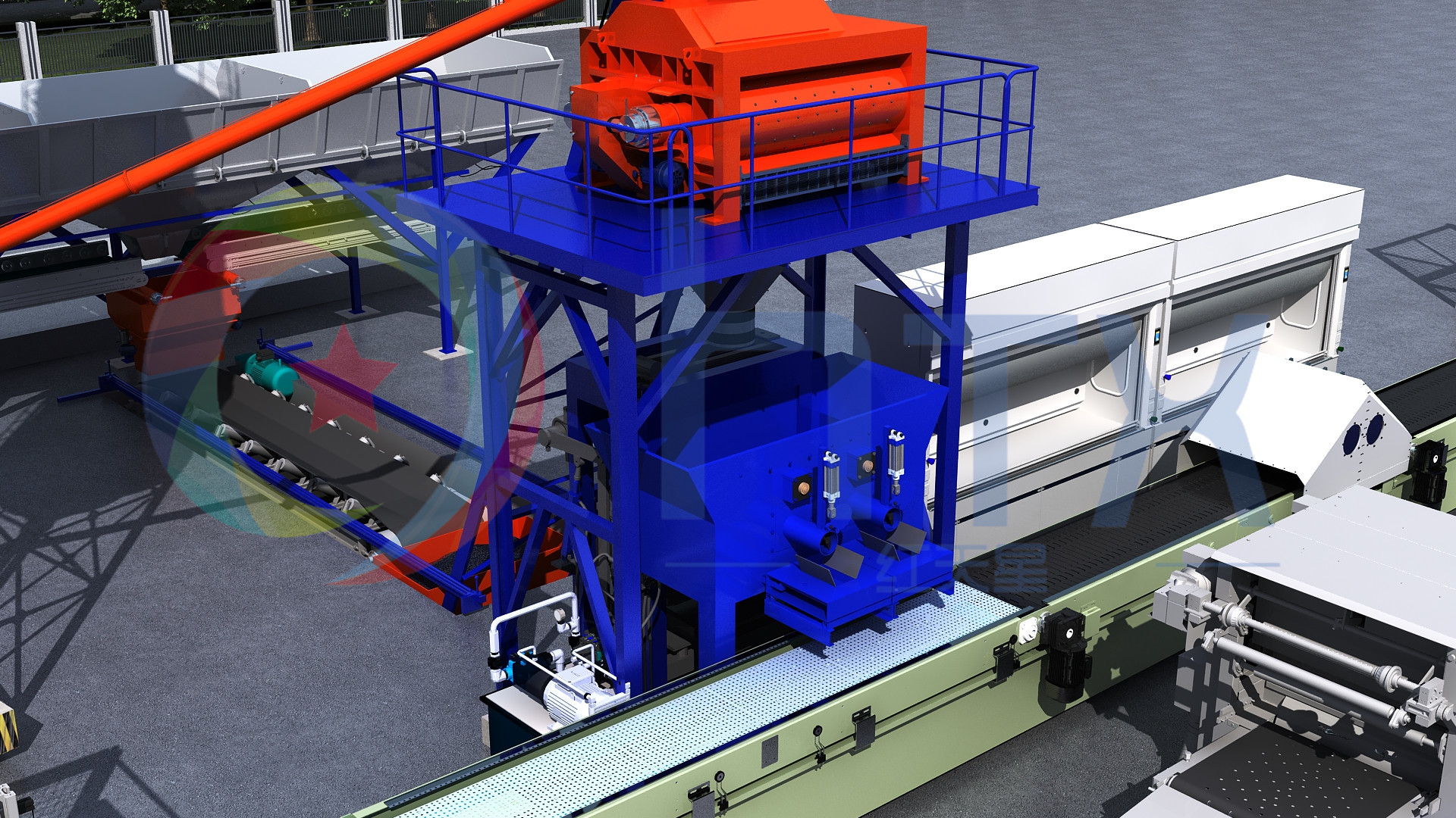 Cement Concrete Artificial Stone Production Line Outdoor Floor Tile Making Machine