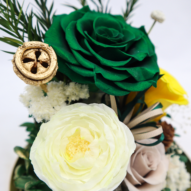 100% Real Rose Flower In Glass Dome With No Maintenance Required
