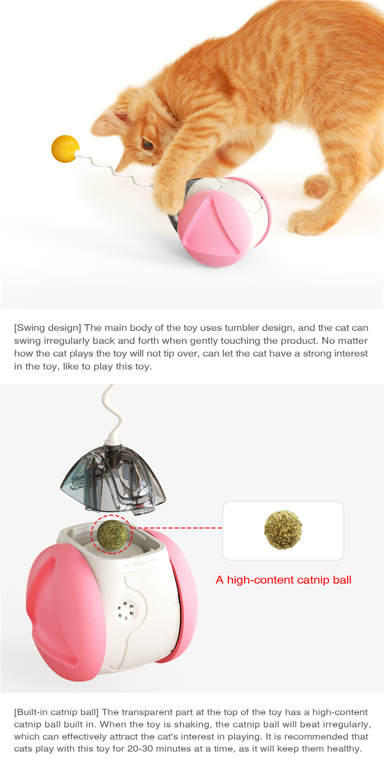 Interactive Catnip Cute Pet Toys Electric Automatic Rotating Tumbler Cat Toy