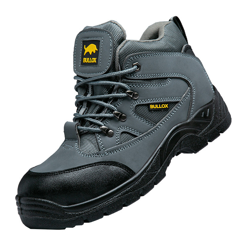 Oxford Cloth Security Boots Men PU Injection Sole Steel Plate Anti Proof Work For Mens