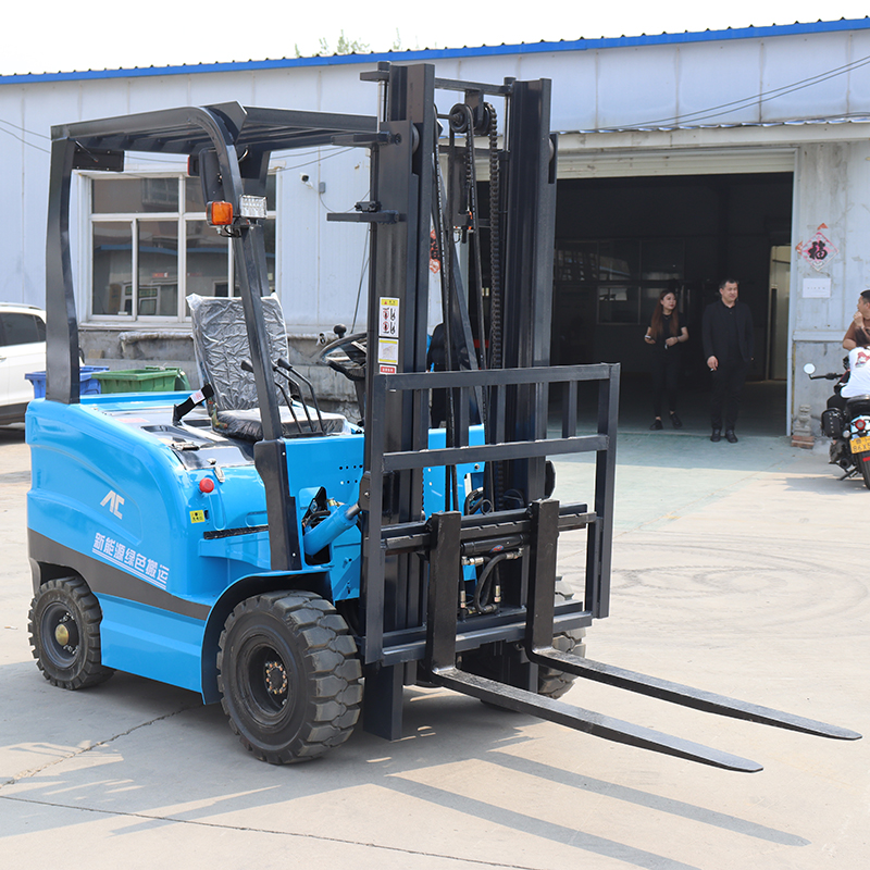 Electric Forklift Truck 4 Wheel Ac Powered Battery Control 1.5 Ton For Food Shop High Capacity Electric Forklift