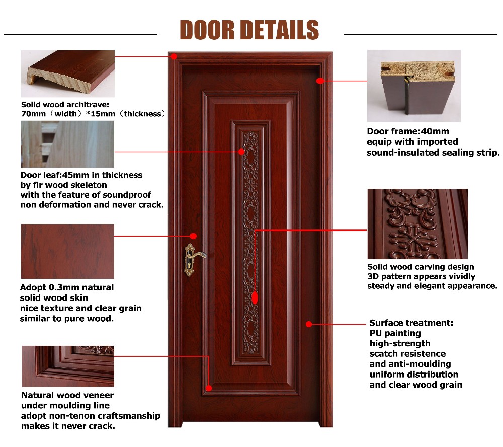 HDF composite customise single leaf flat teak wood main door designs simple design doors for sri lankan house images