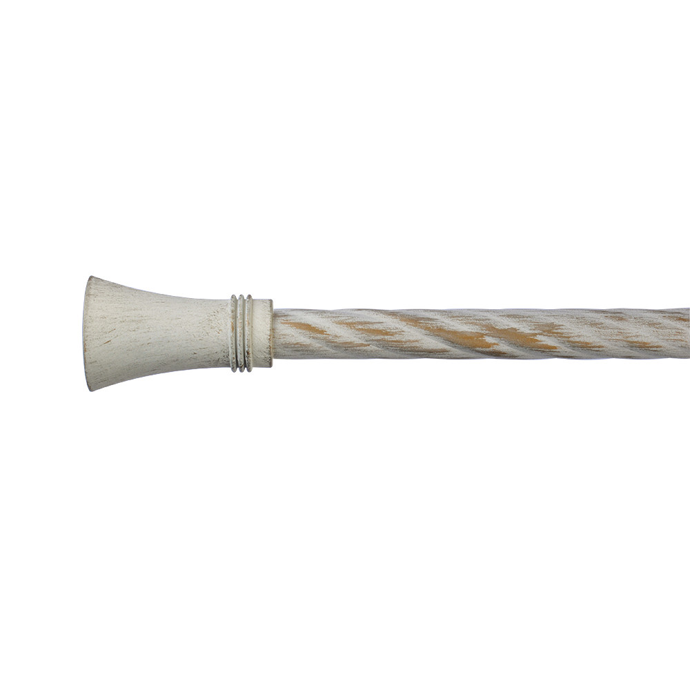 3D Pattern Curtain Rod Finials White Sweep Gold Curtain Rod Set
