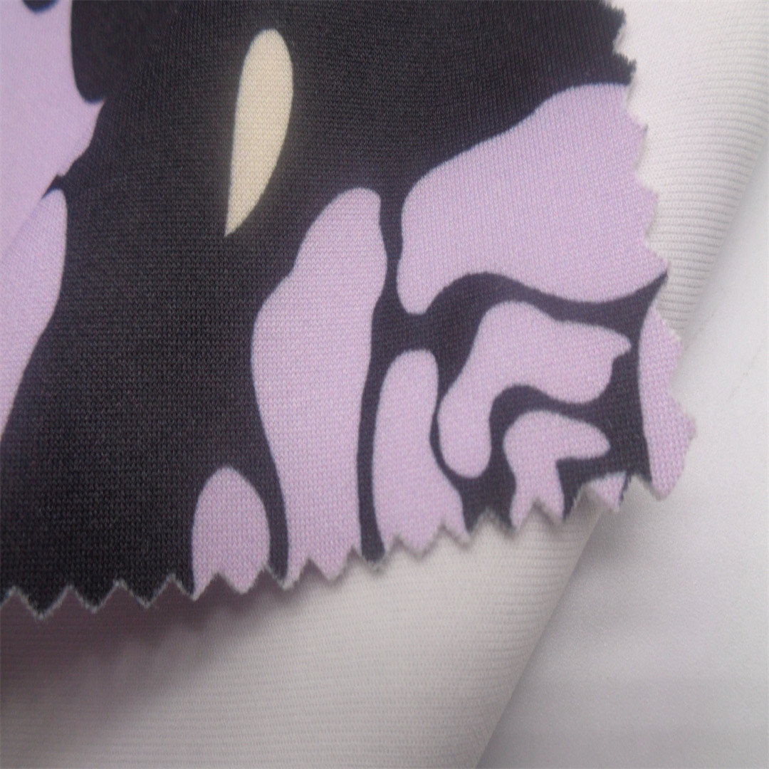 Printed Sports Clothing Fabric 95 Polyester 5 Spandex 150cm Uv Proof