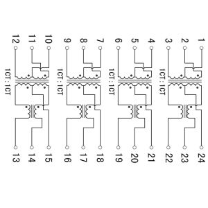 LP5015ANLE 1000Base-tx Ethernet Magnetic Transformers 24pins SMD