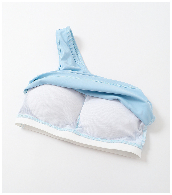 Recycled Nylon Yoga Set Clothes Eco - Friendly Sexy Diagonal Shoulder Bra Women's Sports Suit