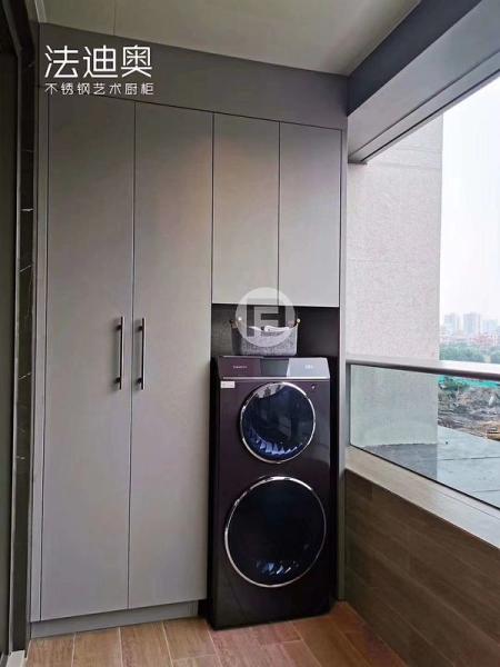 Modern Durable Stainless Steel Balcony Storage Cabinet With Starlight Gray