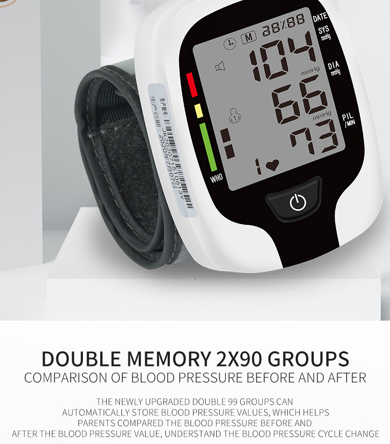 Wrist Electronic Home Blood Pressure Device 2X99 Sets With Large Screen Display