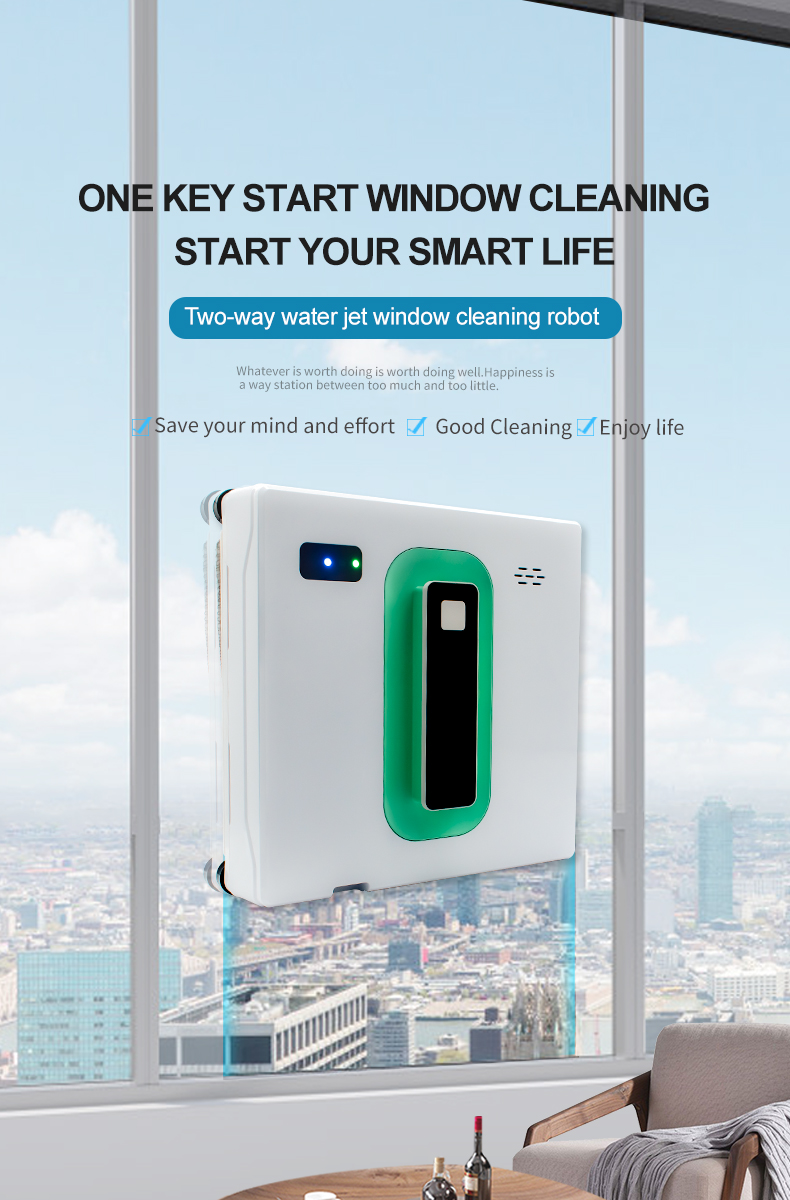APP Controlled 72W Dual Water Spray Robot Window Cleaner for Fast and Thorough Cleaning