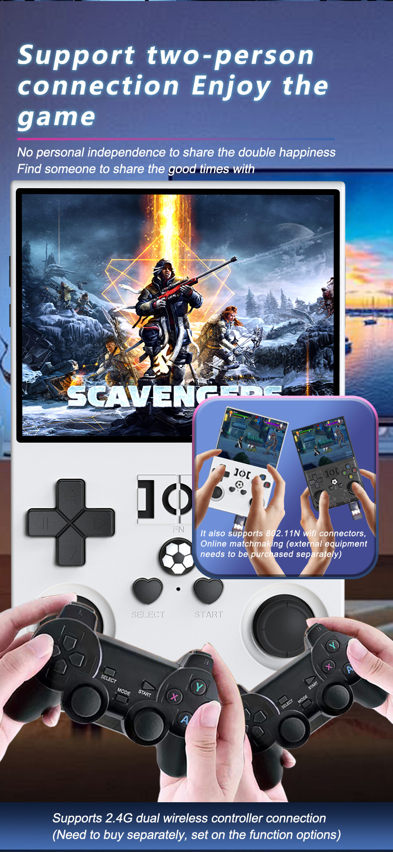 R36PRO Retro Handheld Video Game Console Linux System 3.5 Inch IPS Screen