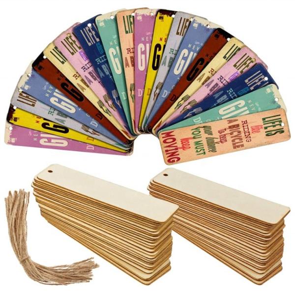 Customize Wood Blank Bookmarks DIY Wooden Craft Bookmark Unfinished Wood Hanging