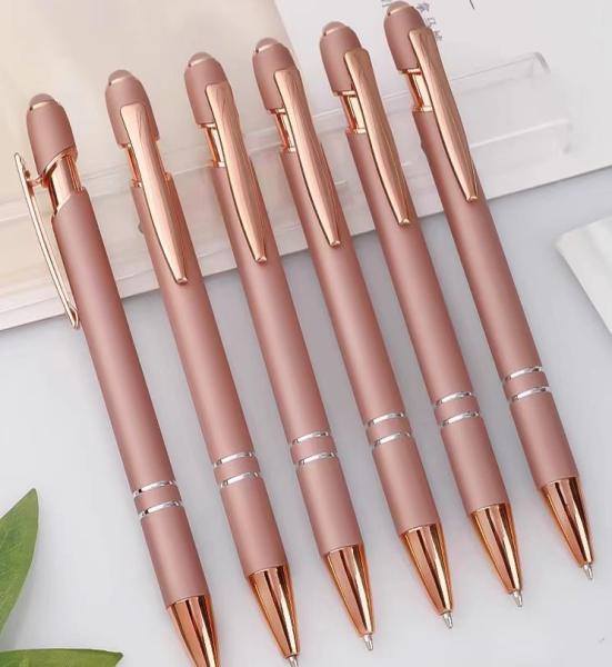 Metal press pen, aluminum rod, touch screen ballpoint pen company gift pen with