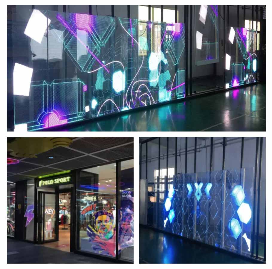 transparent led facade glass window