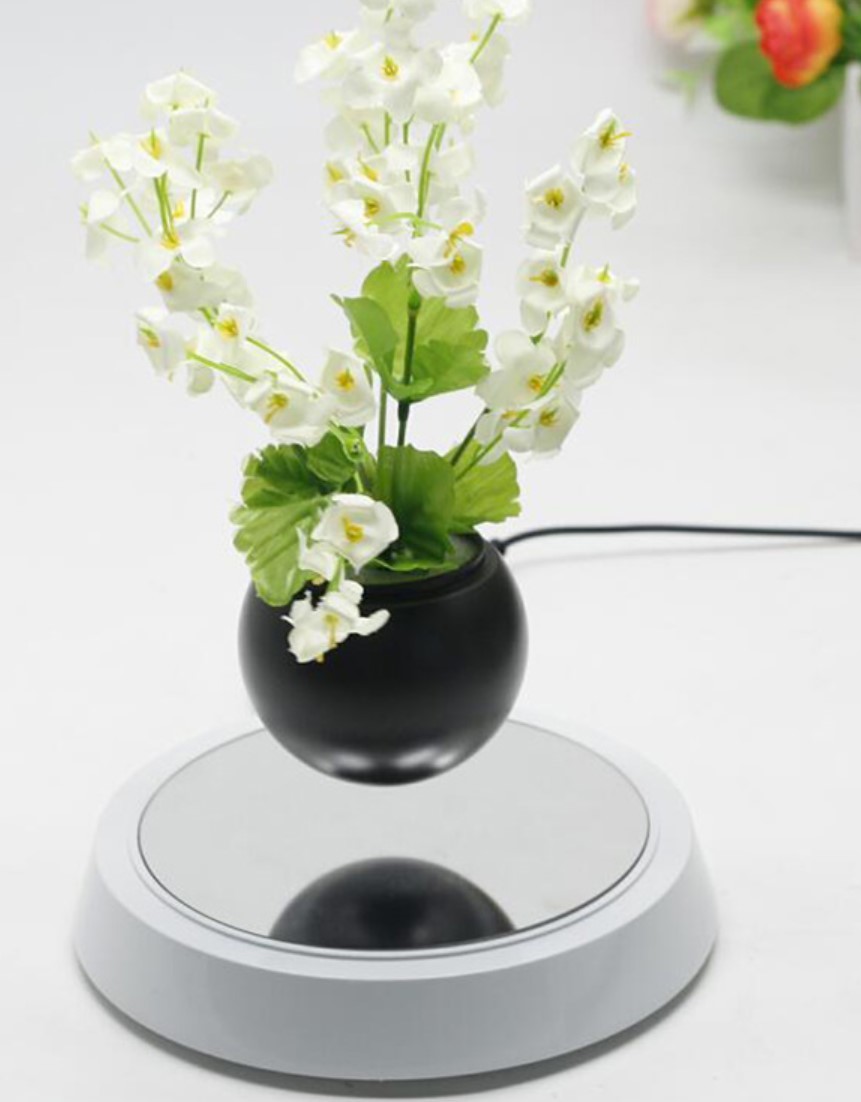 Factory manufacture magnetic levitation floating air bonsai plant flower potted for desk