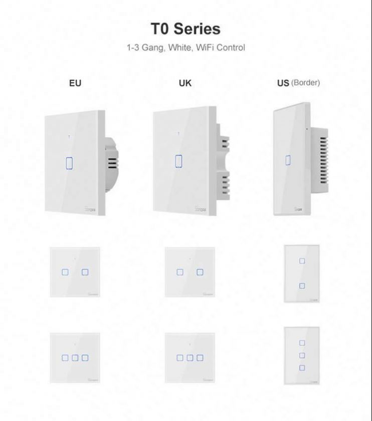 Smart Switch Module Home Wifi Smart Switch Alexa Google Voice Control SONOFF 1/2/3 Gang T0 T1 T2 T3 US/EU/UK 