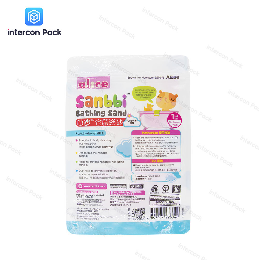 Gravure Printing Plastic Packaging Bag Zipper Stand Up Customized Size