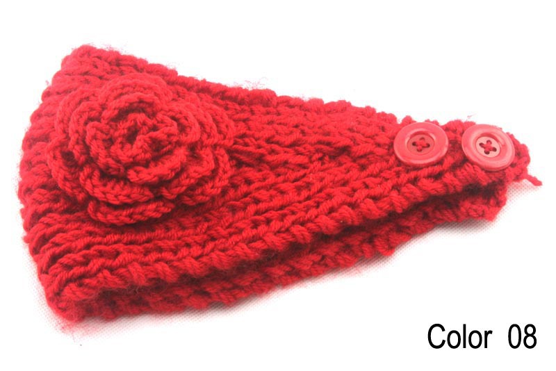 Women knitted headband with flower,crochet headband- Handmade tenia, Hair Accessories