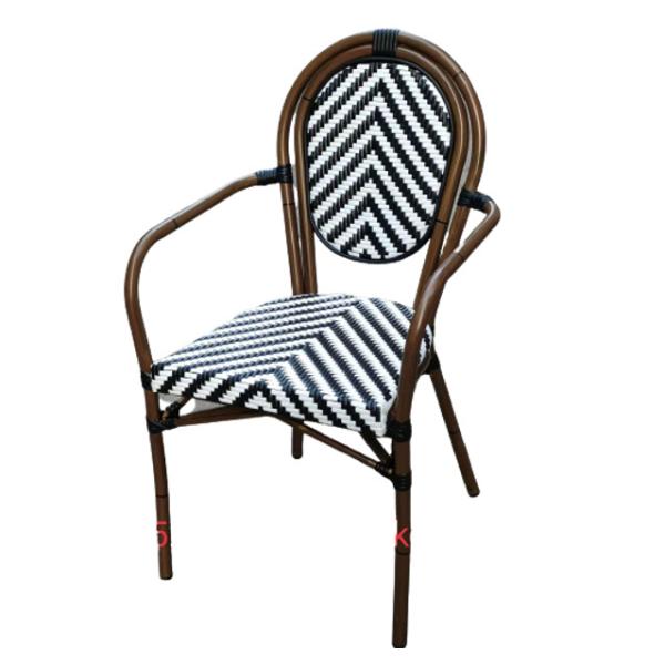 Aluminum Bamboo furniture armrest Balcony chair outdoor garden chair wicker