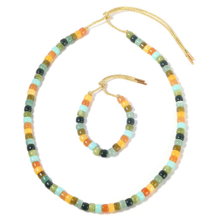 Clasp Rainbow Colored Big Hole 8mm Stone Forte Beads Bracelet For DIY Style In Summer Collection