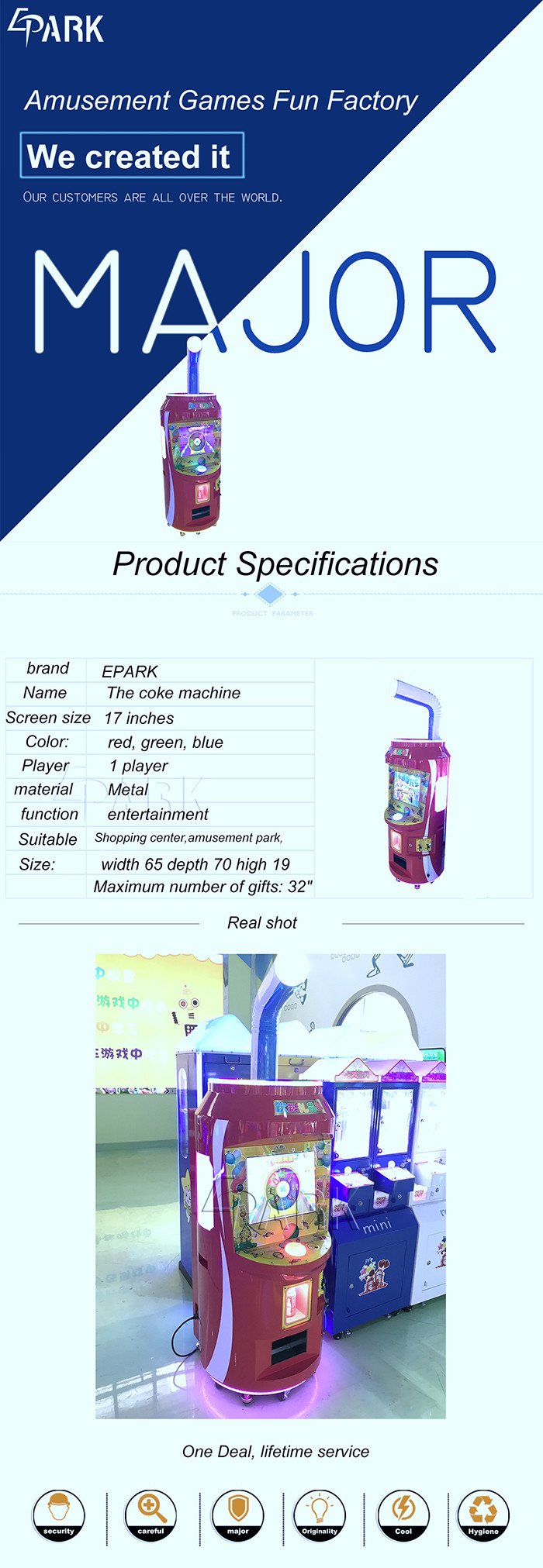 Arcylic Children Coke Drink Crane Game Machine Coin Operated for Shopping Mall