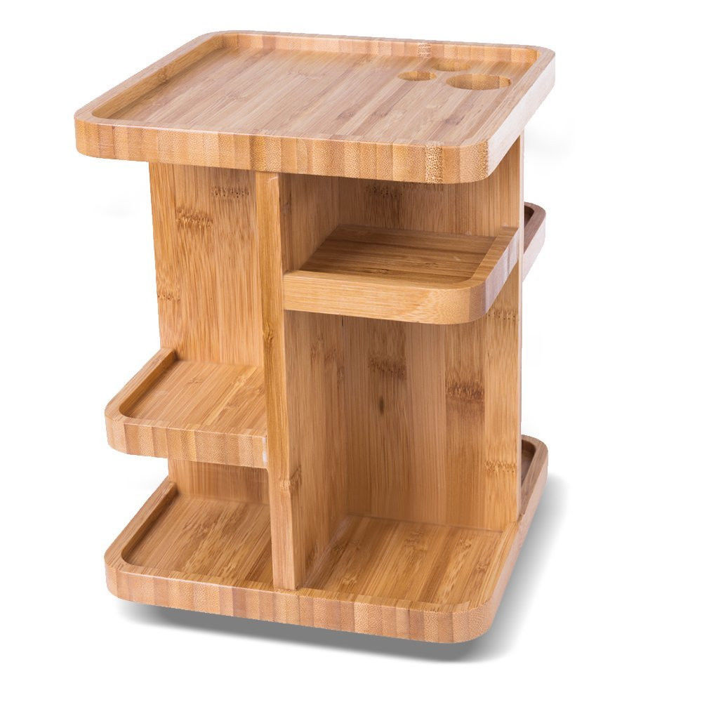OEM Bamboo Countertop Shelf Makeup Organizer For Bathroom Bedroom