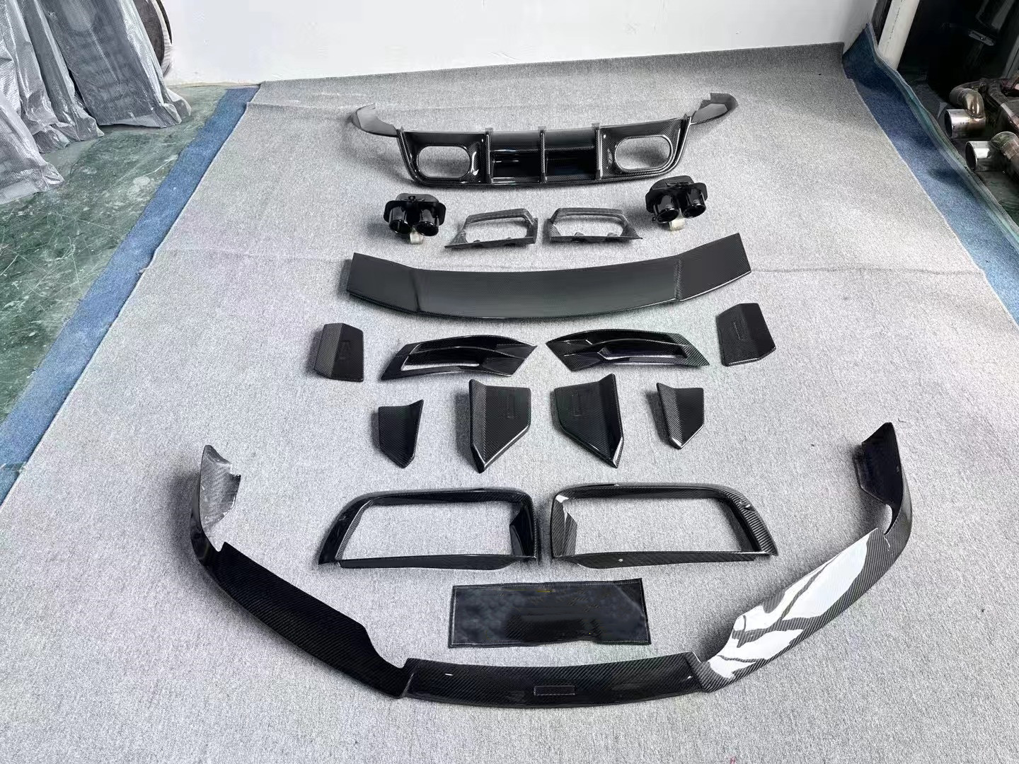 Repair Porsche 992 Body Kit BS Style Turbo Widebody Diffuser Spoiler Dry Carbon Fiber
