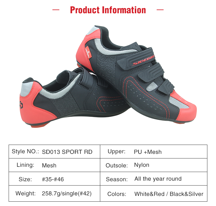 Lightweight Road Riding Shoes PU Mesh Upper High Security Excellent Slip Resistance