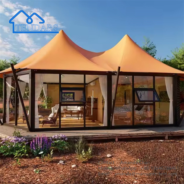 Outdoor Hot Dip Galvanizing Structure Waterproof Camping Hotel Tent For Resort