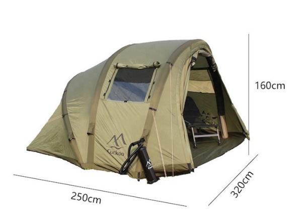 2 People Fishing Shelter Waterproof 210D Oxford Inflatable Camping Tents 320*250