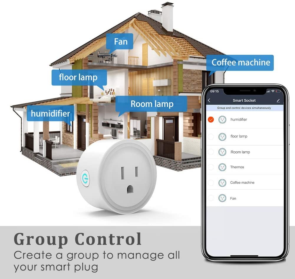 USA Wifi Tuya Smart Socket Outlet 10a 110v Alexa Voice Control