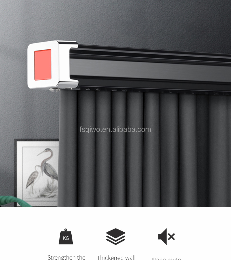 Ready ship supply white black color single double ceiling mounted aluminum curtain track