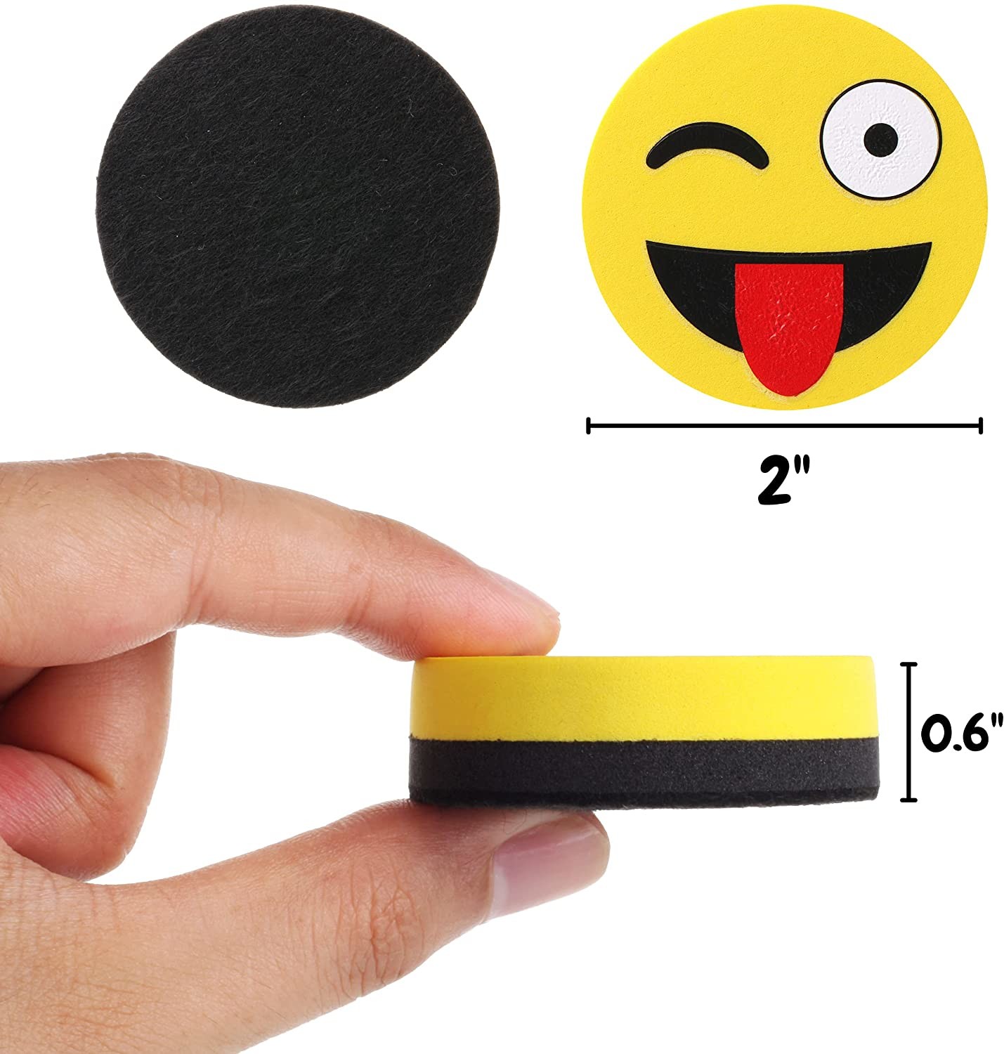 Emoji Cute Smiley Face Magnetic Dry Eraser for Blackboard Whitebaord